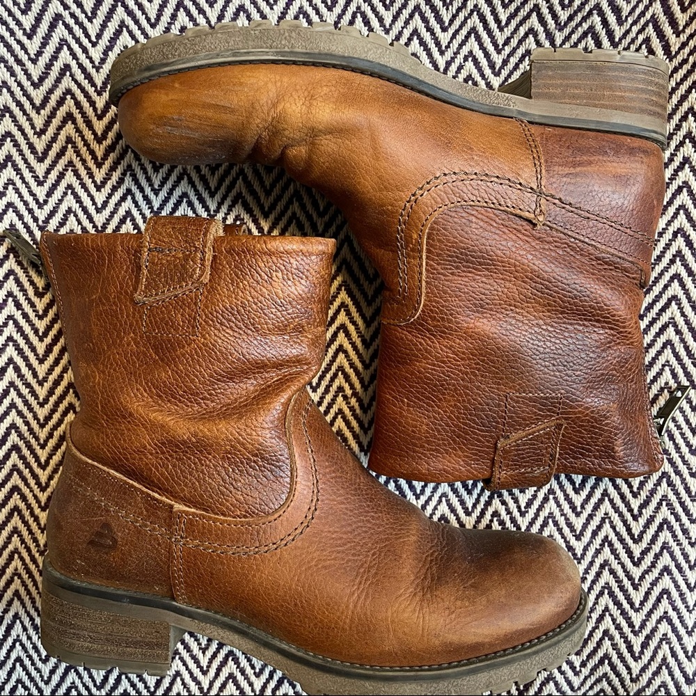 Bullboxer Molly Cognac Leather Moto Ankle Boots